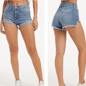Good American good curve high rise stretch denim jean shorts sz 15